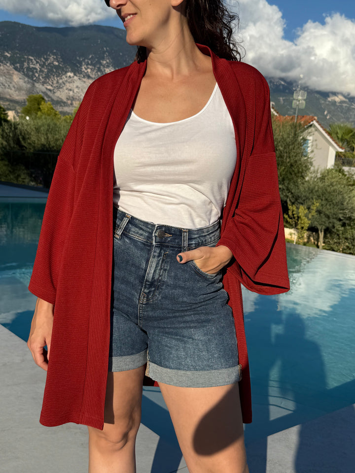 Maroon Kimono